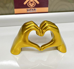 Resin Love Heart Golden
